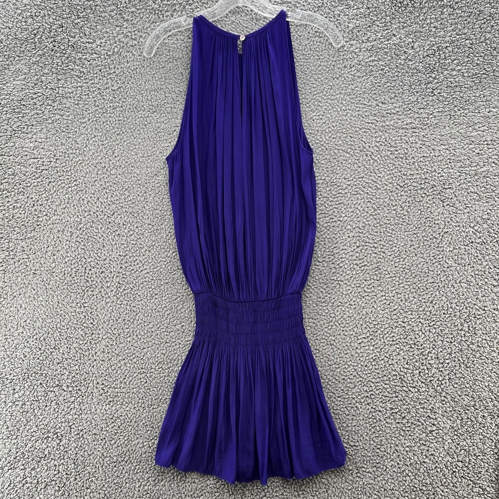 Ramy Brook Dress Womens Large Purple Pleated Halter Blouson Mini Party Cocktail - Picture 11 of 13